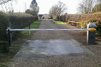 A vehicle security barrier, perfect to manage traffic control on the customers property.